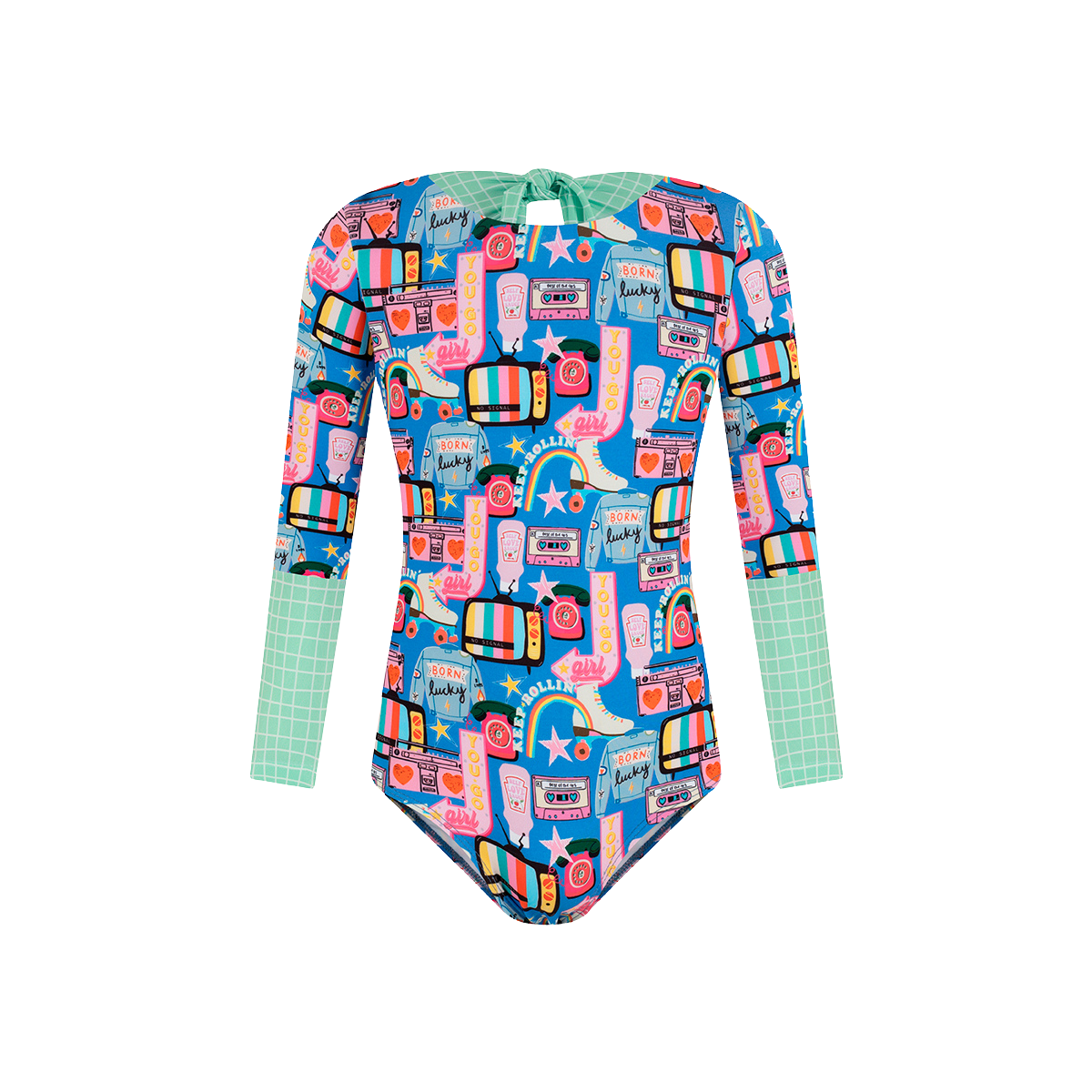 RETRO VIBES- SLEEVE SWIMSUIT