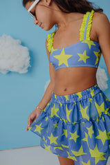 NEON STARS RUFFLE SKIRT-